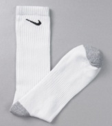 From Nike, a three pack of accommodating crew socks designed to keep active feet cool and dry.