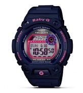 Make an athletic-inspired impression with this bold, digital watch from Baby-G. Coolly sporty with hard-wearing shock resistance, it's a total all-star.