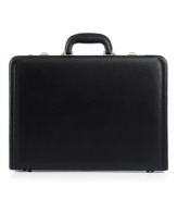 Pieces this sharp never go out of style. A true classic, this leather attaché immediately pulls your look together with its sophisticated, timeless design and an interior that meets all of your modern-day needs, featuring easy file storage, an expandable interior and a front panel organizer. 10-year warranty.