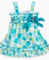 Right to the point. Polka dots adorn this darling dress from Nannette to give her unmistakably fun style.