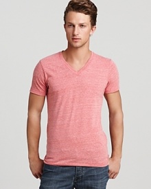 Lightweight for a comfortable drape, this essential V-neck brings color to your drawer of essential tees.