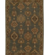 Vintage-inspired tones of brown, beige, jade and salmon are brilliantly rendered in an old-world floral and medallion motif in the Bellingham area rug from Karastan. Made in the USA of pure New Zealand wool for durable composition and ultimate softness.