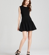 Cap sleeves add femininity to this Rebecca Taylor dress flaunting the must-have pleated skirt of the season--it's can't-live-without! Demure for the workday, it moves seamlessly into evenings when you add towering stilettos and a daring attitude.