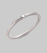 From the Primavera Collection. A basketwoven design in 18K white gold with a single bead accent.18K white gold Diameter, about 65mm, (2.56) Made in Italy