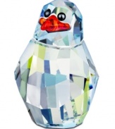 Ready to play, Johnny is the friskiest young penguin in Swarovski's Sealife collection, crafted of faceted ice-blue crystal with a fiery orange beak.