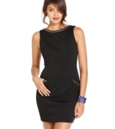 There are so many things to love about this little black dress from BCX! From its lovely princess seams to its cute pockets at the waist and chain accents throughout, this dress has definitely got it going on!