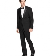 Get a modern take on formalwear in this slim-fit tuxedo from Kenneth Cole New York.