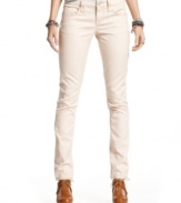 Shine-on in these sateen skinny jeans from American Rag! The glossy finish totally pops against a printed top.