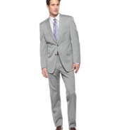 Gray matters. Think outside the black box with this slim-fit grey suit from Calvin Klein.