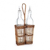 Bring the outside in! Woodsy and inviting, this oil & vinegar set defines rustic-chic and is easy to carry for dining al fresco.