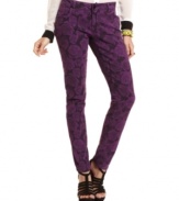 Rock the roses in these fabulous skinnies from Celebrity Pink Jeans. Pair this fun print with neutral-tones for a look that will get you noticed!