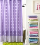 Put a bit of pep into your daily routine with this brightly-colored Bambini shower curtain, featuring whimsical stars, dots and stripes for a playful addition to your bathroom. Mix and match with the coordinating towel collections for a fresh look.