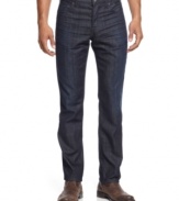 The straight stuff: Lucky Brand's original 221 jeans featuring a low rise, straight fit made from dark, non-distressed denim.