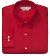 With a smooth hand and color, this Geoffrey Beene shirt will bring new life to your work week.