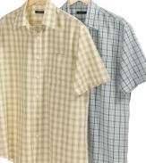 A simple plaid pattern makes this shirt from Van Heusen an easy casual choice.