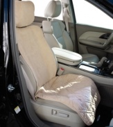 Keep your car clean and pristine with the easy-care Auto Friend cover from Sure Fit. Featuring durable, quilted polyester with a built-in waterproof barrier that protects your car from spills and messes that pets, children and everyday errands can cause. Plus, it's a breeze to set up and take off!