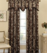 A regal floral jacquard pattern brings classic elegance to any room with the Divinity window panel, featuring rod pocket construction for effortless set-up; lined. (Clearance)