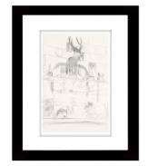 Draw from the classic American style of Lauren Ralph Lauren with the Deer's Head in Bar art print. A handsome lodge toned down in basic pencil on paper gives this print a casual charm. With a simple wood frame.