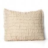 Ruched silk adds textural luxury to this Donna Karan decorative pillow--a simple way to infuse your boudoir with elegance.