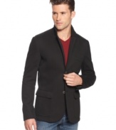 A sport coat made of the same fleece used for high-end sweatshirts? Why not? Armani Jeans' witty, wearable take on the two-button jacket-complete with notched collar and flap pockets.