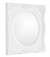 With its intricate floral and scroll ornamentation, the Monique mirror could be an antique from the Victorian era. However, the glossy lacquer finish makes it right at home in modern interiors with its ethereal presence.