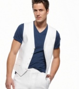 Lighten up your look with this linen vest from INC International Concepts.