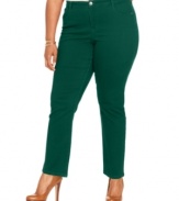 Snag an on-trend look with Style&co.'s plus size skinny jeans, featuring a colored wash!