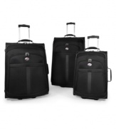 Your ticket to smooth travels. Life on the road is easier with American Tourister's ultra-lightweight suitcase at hand. Enjoy plenty of well-organized packing space with multiple pockets inside and out, plus an expandability option to give you more room when you need it. 25 upright pictured center. 10-year warranty. (Clearance)