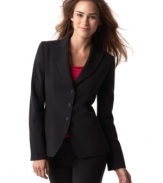 Keep it simple and smart in T Tahari's three-button fitted blazer.