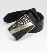 Classic leather style with vintage inspired belt buckle.LeatherAbout 1½ wideMade in Italy