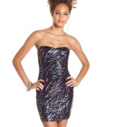 Shimmering multicolored sequins and a super-girly sweetheart neckline make up a true showstopper dress from As U Wish!