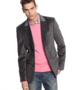 Polish up your evening look with these sleek blazer from Guess.