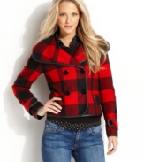 In an oversized buffalo plaid, this Kensie coat is a hot fall topper!