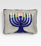 EXCLUSIVELY AT SAKS.COM. A sparkling handcrafted design honoring the Festival of Light, from renowned designer Sudha Pennathur. Hand-beaded8 X 10Polyester insertDry cleanImported