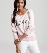 This slouchy-cool WILDFOX sweatshirt shows its adoration for you with the word Loved.