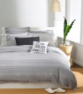 The Texture Grey European sham incorporates modern, washed-out striping with the comfort of pure cotton. Mix with other Bar III bedding for your own original look.