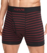 Supportive enough to offer form-fitting comfort in any scenario, these sporty boxer briefs from Alfani offer all the comfort and versatility you need every day of the week.