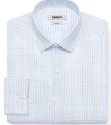 Check yourself into solid business style with this dress shirt from DKNY.