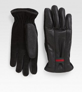 Leather and suede gloves, accented with signature elastic web detail.Elasticized at wristLeatherDry cleanMade in Italy