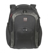 A real frequent flyer! Breeze through airport checkpoints with convenience and ease, carrying this pack on your back or by hand and never removing your laptop or disturbing the way you've packed. Built TSA-friendly, this laptop briefcase houses multiple media pockets, a removable accessory pouch and endless organizational features, getting you from point A to business in no time. Tumi quality assurance.