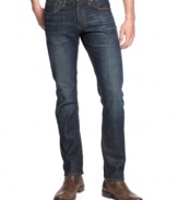 Fitted through the thigh and leg, the slim silhouette on these 121 Heritage jeans from Lucky Brand streamlines your look.