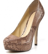 Embossed leather lends exotic flair to the snakeskin-printed Smiles platform from Enzo Angiolini.