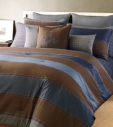 Featuring a Sean John logo design in tonal embroidery, this European sham completes your bed in modern, sophisticated style. Envelope closure.