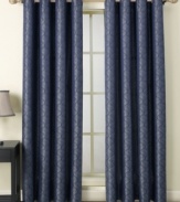 Ride the wave. An allover pattern inspired by rippling water embellishes the Riverwalk window panel with a modern look rooted in natural beauty. Grommet top.