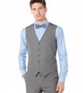 Great looking vest by Perry Ellis to be worn with matching blazer or pants. Also looks smart and stylish with jeans and a button front shirt.