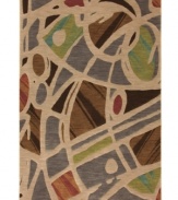 Artful strokes of color sweep across the surface of this Karastan area rug, creating a modern composition that uses your floor as a canvas. Woven from lush nylon that delivers softness underfoot and superb resistance to everyday wear.