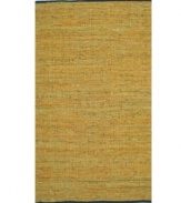 Present your home with gorgeous color, impeccable texture and striking design with the Matador area rug. Crafted in India, it features durable leather strips that are hand-woven in a cotton foundation to create a combination of supreme durability and aesthetically pleasing design.