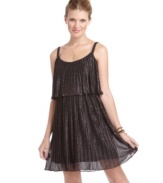 Allover glitter adds sparkle to this Morgan & Co. dress featuring a retro '70s flair -- totally on-trend for fall!