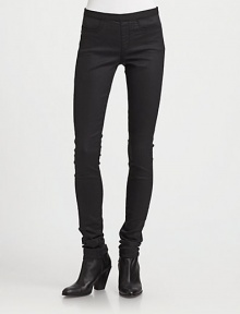 Figure-sculpting leggings in a mysterious, slate-gray wash. THE FITMedium rise, about 9Inseam, about 33THE DETAILSElastic waistbandFour-pocket styleFully linedCotton/polyester/LycraDry cleanMade in USA of imported fabricModel shown is 5'10 (177cm) wearing US size 4. Figure-sculpting leggings in a mysterious, slate-gray wash. THE FITMedium rise, about 9Inseam, about 33THE DETAILSElastic waistbandFour-pocket styleFully linedCotton/polyester/LycraDry cleanMade in USA of imported fabricModel shown is 5'10 (177cm) wearing US size 4.