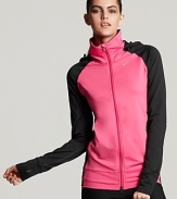 Made with Dri-FIT technology to wick away moisture, this Nike jacket is a workout must-have for cooling temps.